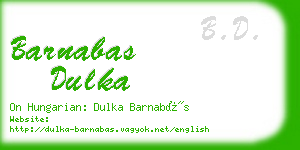 barnabas dulka business card